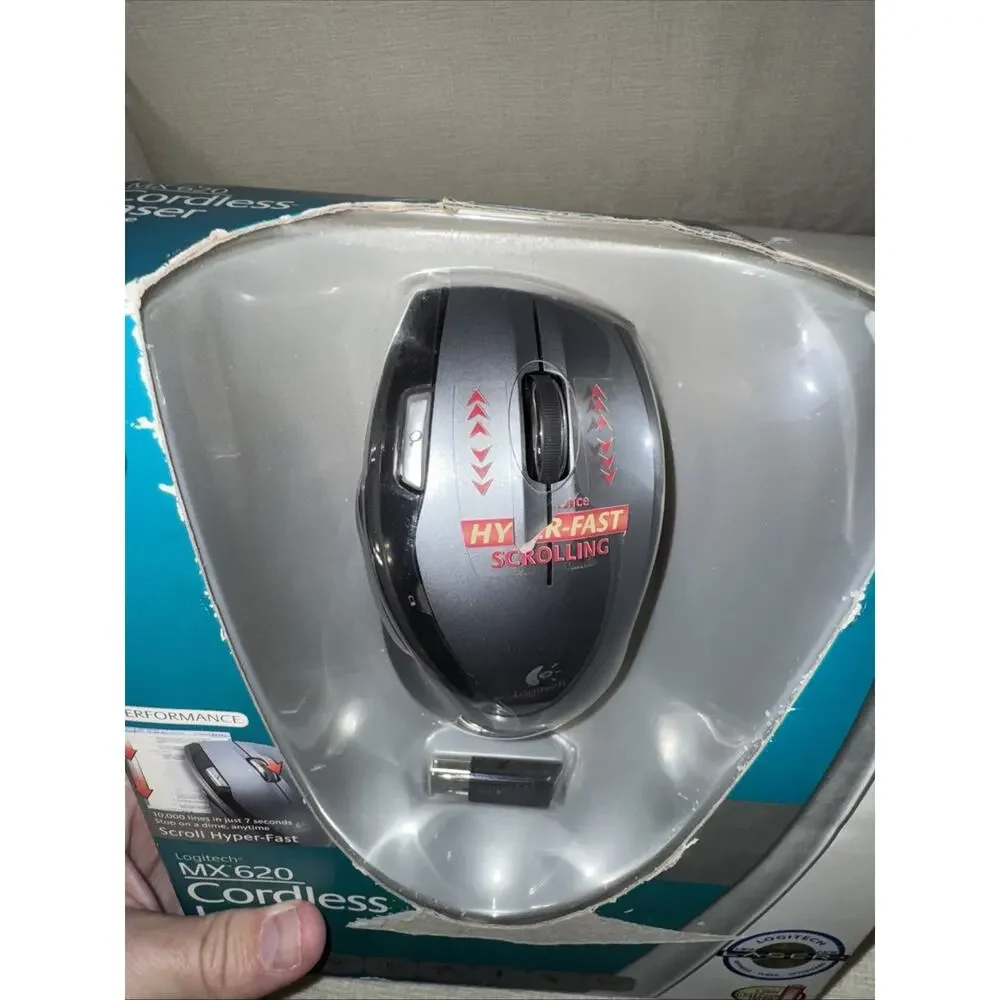 Logitech MX620 Cordless Laser Mouse - Black (910-000240) New Sealed